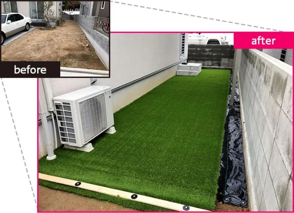 防草シート・人工芝事例